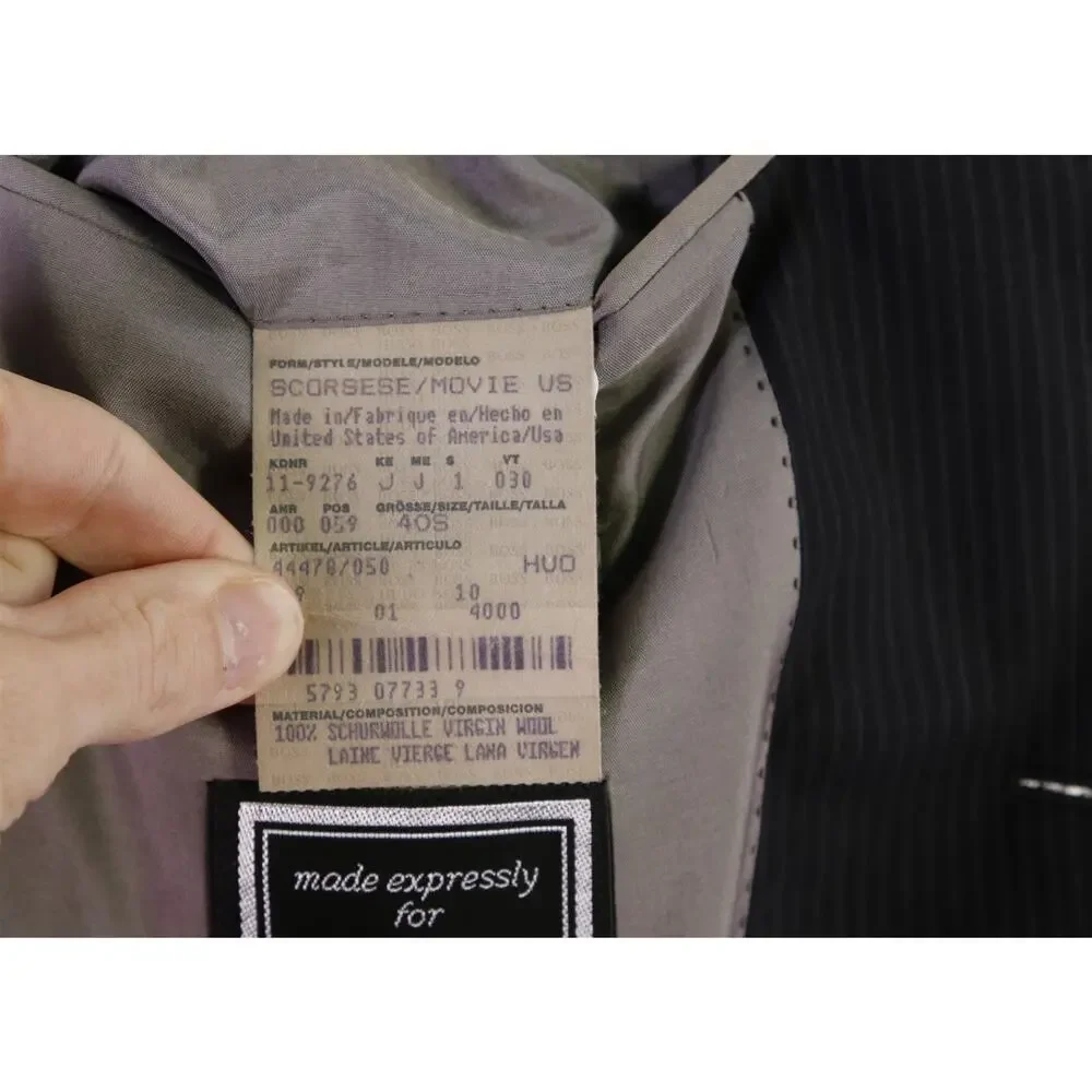 Hugo Boss Black Thin Striped 3-Btn Wool Suit 40S